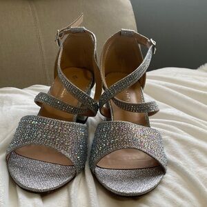 Sparkling Silver Strappy Heels 39
